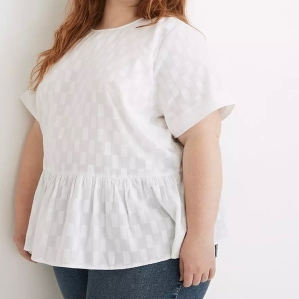 New Madewell Medford Top Jacquard White XXS